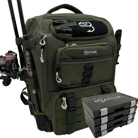 AnglerPro Fishing Gear Backpack with Rod Holders